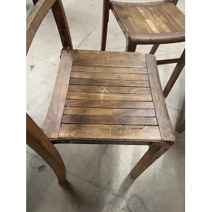 Set Of Four Wooden Stacking Chairs C1940s
