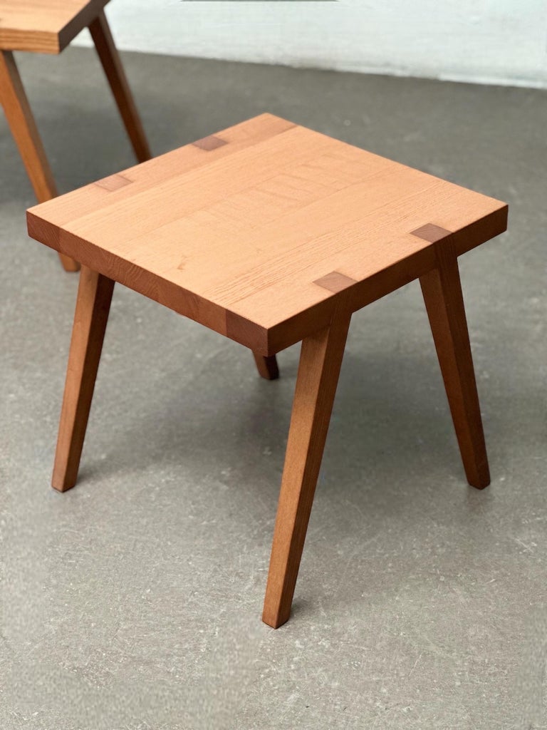 Set of Three Low Stools/Bedside Tables by Centro Studio Flexform in Walnut, 1988