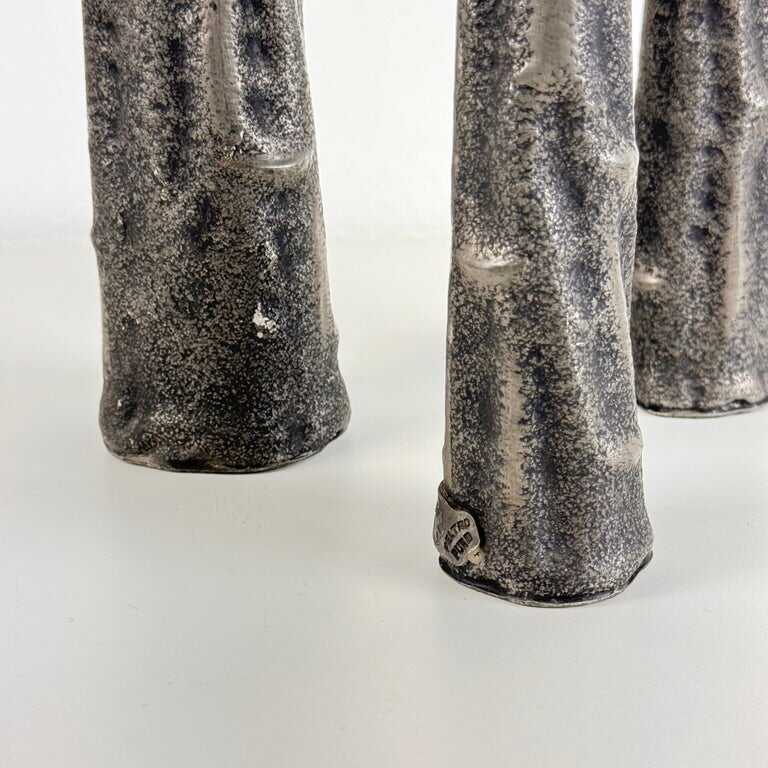 Set of Three Pewter Vases by MA CR, Made in Italy, 1970s