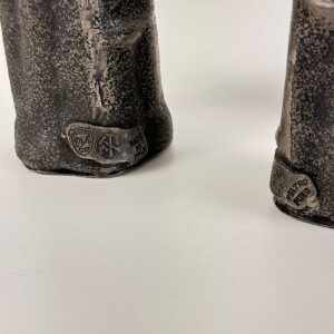 Set of Three Pewter Vases by MA CR, Made in Italy, 1970s