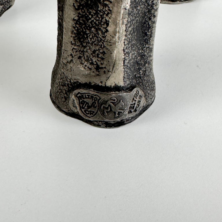 Set of Three Pewter Vases by MA CR, Made in Italy, 1970s