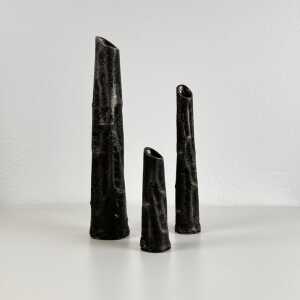 Set of Three Pewter Vases by MA CR, Made in Italy, 1970s