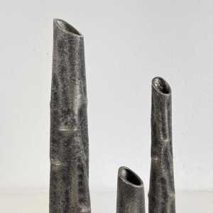 Set of Three Pewter Vases by MA CR, Made in Italy, 1970s