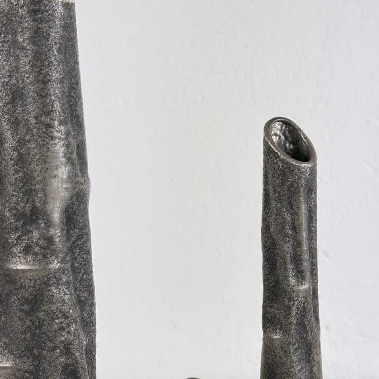 Set of Three Pewter Vases by MA CR, Made in Italy, 1970s