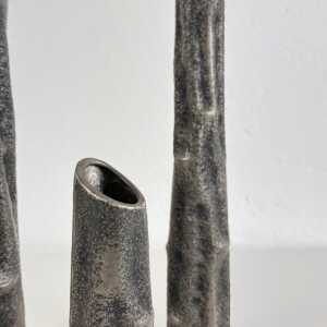 Set of Three Pewter Vases by MA CR, Made in Italy, 1970s