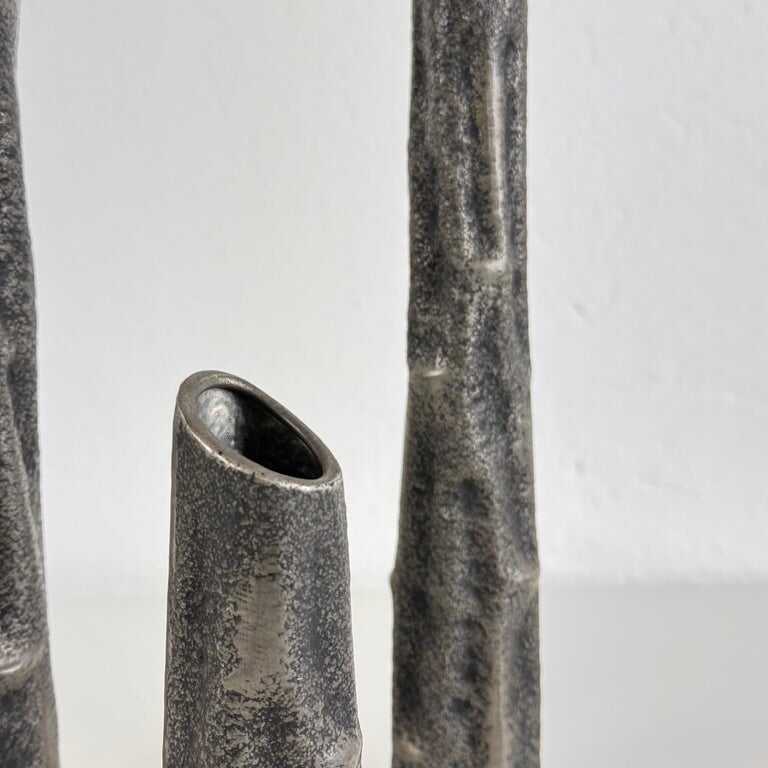 Set of Three Pewter Vases by MA CR, Made in Italy, 1970s
