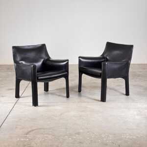 Set of Two Cab 414 Lounge Chairs by Mario Bellini for Cassina, 1978