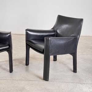 Set of Two Cab 414 Lounge Chairs by Mario Bellini for Cassina, 1978