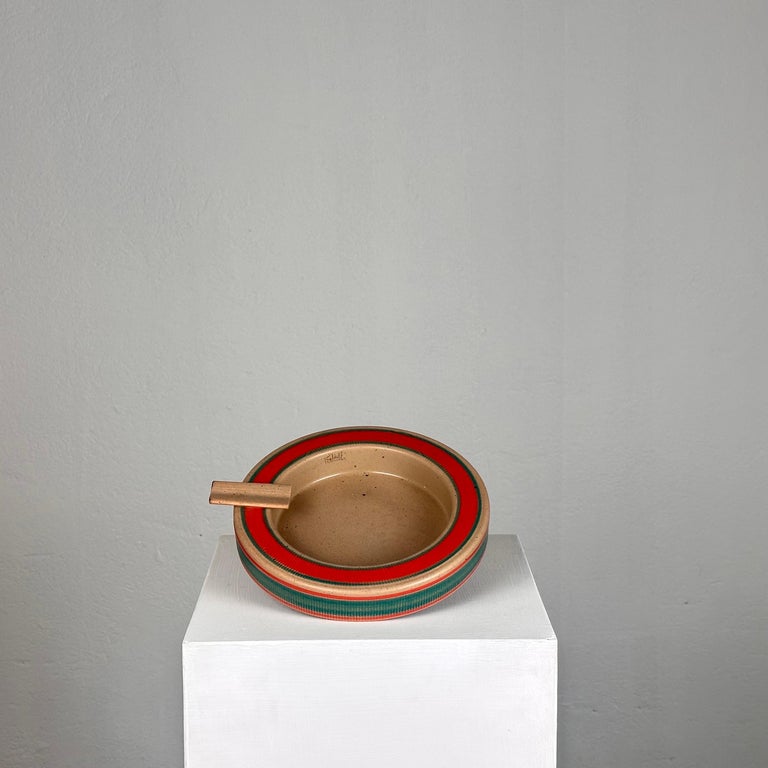 Signed Dante Baldelli Ceramic Ashtray from the 1970s