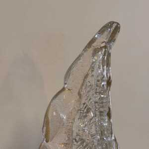 Single Leaf Sconce in Pulegoso Glass with Gold Accents by Barovier & Toso, 1950s