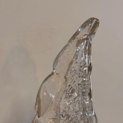 Single Leaf Sconce in Pulegoso Glass with Gold Accents by Barovier & Toso, 1950s