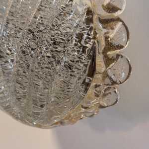 Single Leaf Sconce in Pulegoso Glass with Gold Accents by Barovier & Toso, 1950s