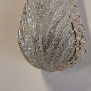 Single Leaf Sconce in Pulegoso Glass with Gold Accents by Barovier & Toso, 1950s