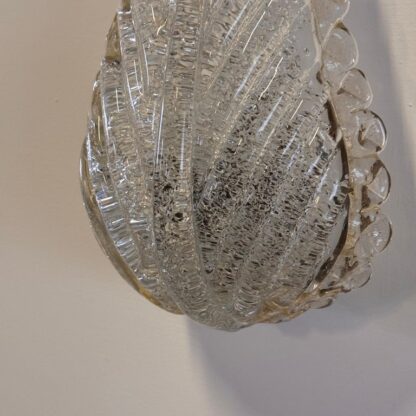 Single Leaf Sconce in Pulegoso Glass with Gold Accents by Barovier & Toso, 1950s