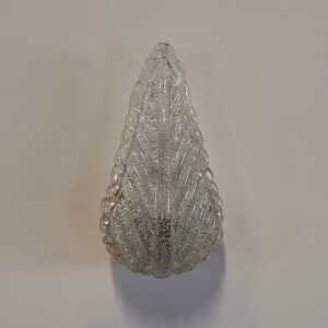 Single Leaf Sconce in Pulegoso Glass with Gold Accents by Barovier & Toso, 1950s
