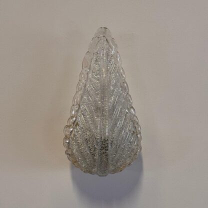 Single Leaf Sconce in Pulegoso Glass with Gold Accents by Barovier & Toso, 1950s