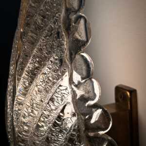 Single Leaf Sconce in Pulegoso Glass with Gold Accents by Barovier & Toso, 1950s