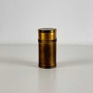 Small Decorative Round Brass Box by Gabriella Crespi, 1960s, Signed