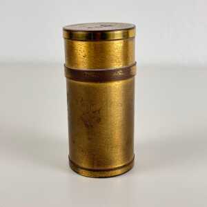 Small Decorative Round Brass Box by Gabriella Crespi, 1960s, Signed