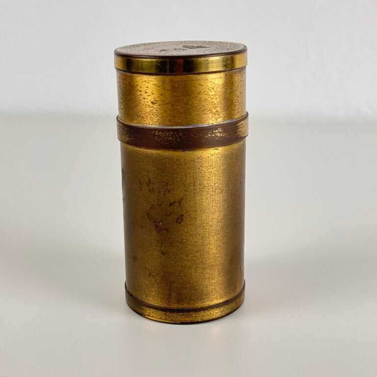 Small Decorative Round Brass Box by Gabriella Crespi, 1960s, Signed