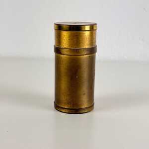 Small Decorative Round Brass Box by Gabriella Crespi, 1960s, Signed