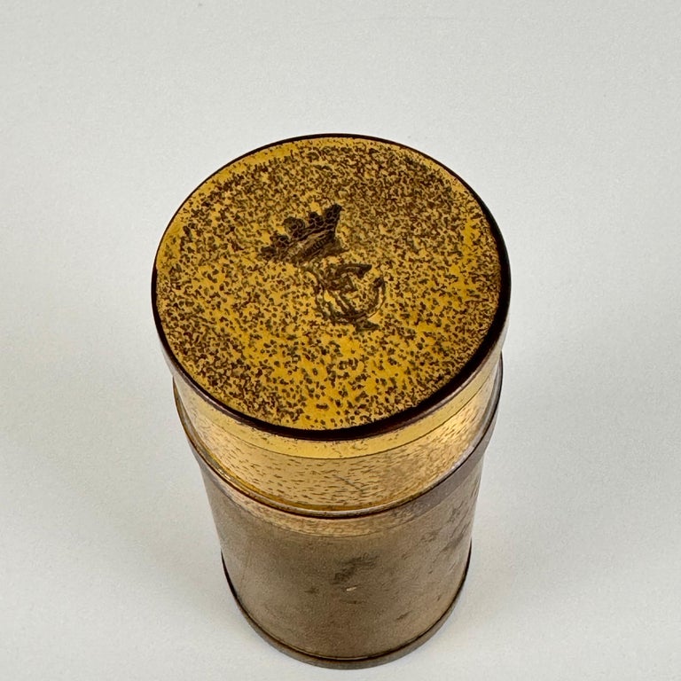 Small Decorative Round Brass Box by Gabriella Crespi, 1960s, Signed