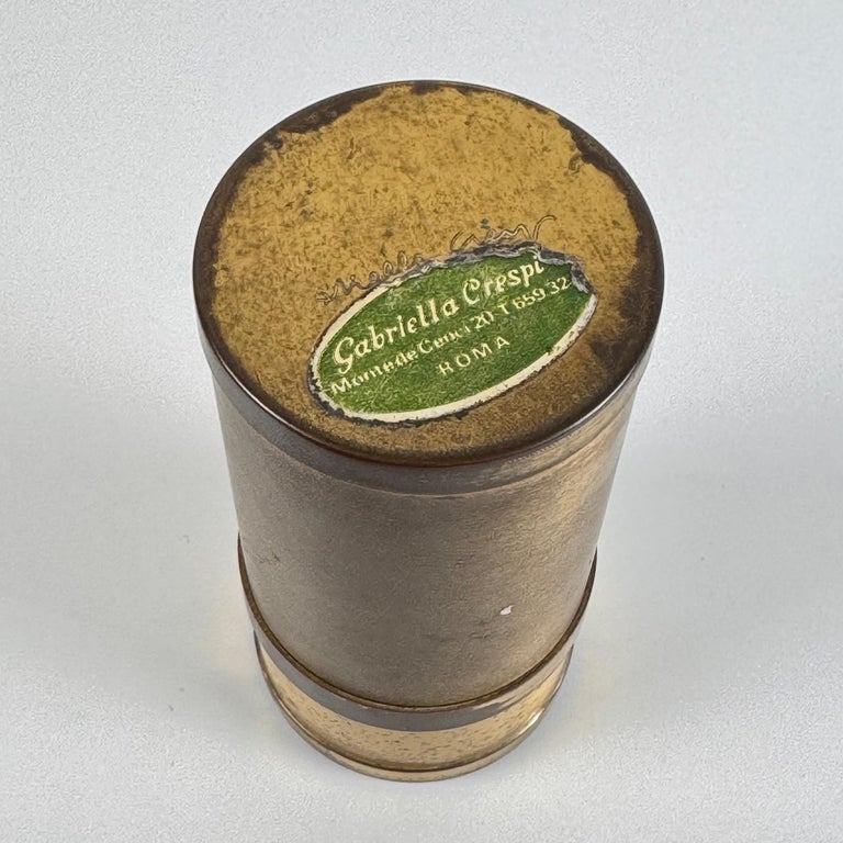 Small Decorative Round Brass Box by Gabriella Crespi, 1960s, Signed