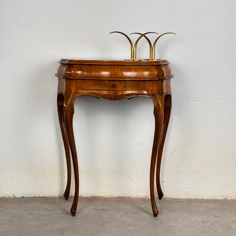 Small Venetian Style Louis XV Walnut Sideboard with Drawer, Venice, 1950s