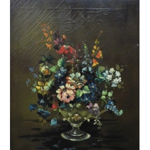 Still Life Oil On Canvas Painting Early 20th Century Signed Bettina 60 x 50 cm