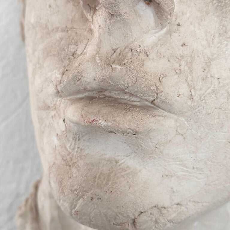 Stunning Decorative Roman Gypsum Face, 1970s Reproduction