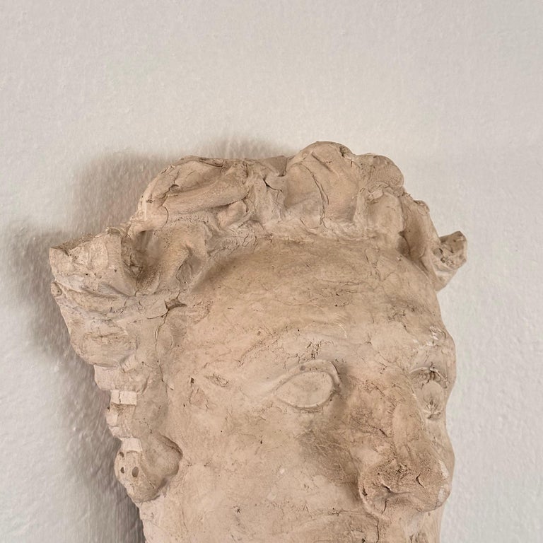 Stunning Decorative Roman Gypsum Face, 1970s Reproduction