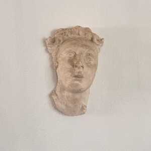 Stunning Decorative Roman Gypsum Face, 1970s Reproduction