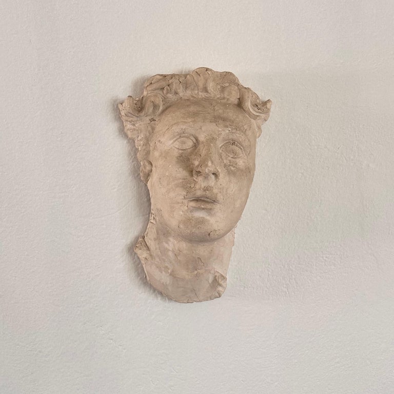 Stunning Decorative Roman Gypsum Face, 1970s Reproduction