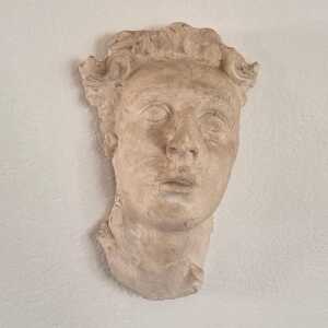 Stunning Decorative Roman Gypsum Face, 1970s Reproduction