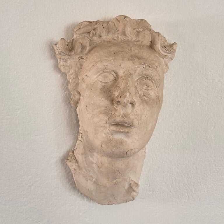 Stunning Decorative Roman Gypsum Face, 1970s Reproduction
