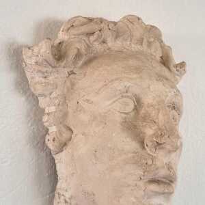 Stunning Decorative Roman Gypsum Face, 1970s Reproduction
