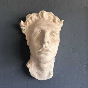 Stunning Decorative Roman Gypsum Face, 1970s Reproduction