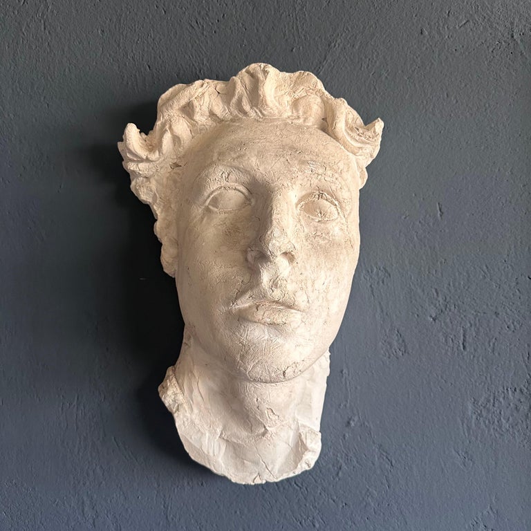 Stunning Decorative Roman Gypsum Face, 1970s Reproduction
