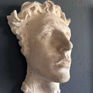Stunning Decorative Roman Gypsum Face, 1970s Reproduction
