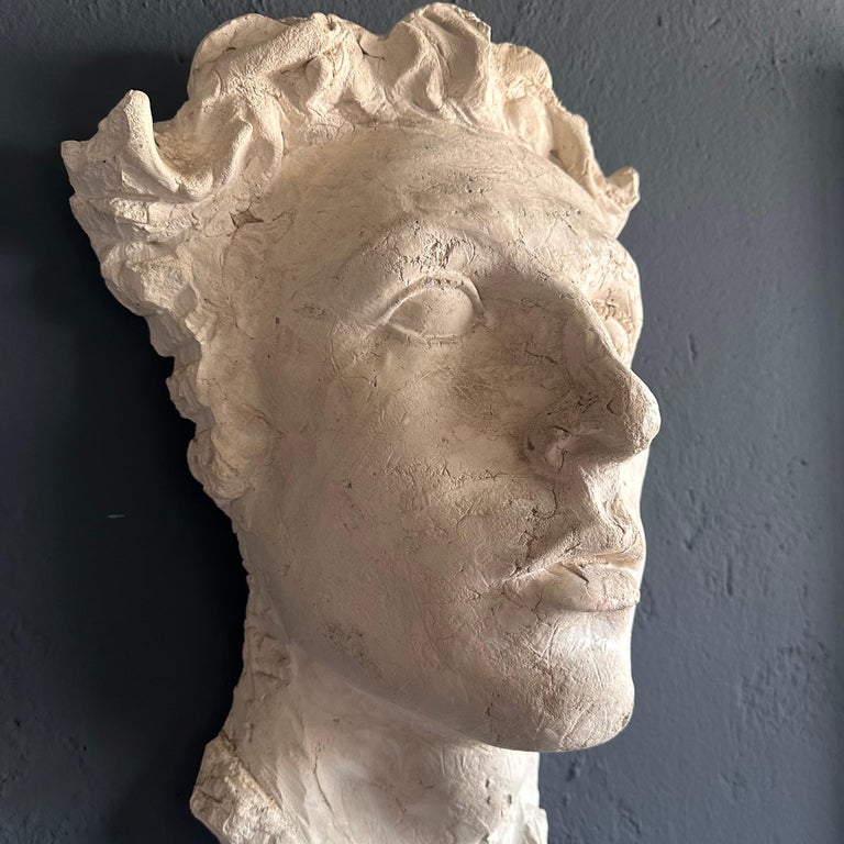 Stunning Decorative Roman Gypsum Face, 1970s Reproduction