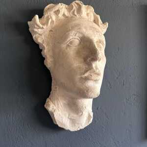 Stunning Decorative Roman Gypsum Face, 1970s Reproduction