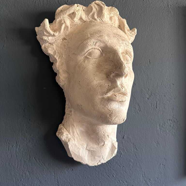 Stunning Decorative Roman Gypsum Face, 1970s Reproduction