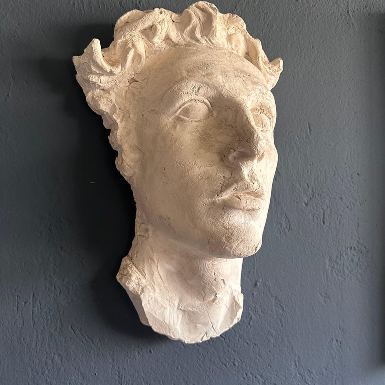 Stunning Decorative Roman Gypsum Face, 1970s Reproduction