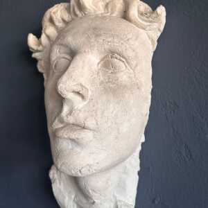 Stunning Decorative Roman Gypsum Face, 1970s Reproduction