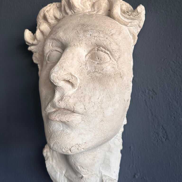 Stunning Decorative Roman Gypsum Face, 1970s Reproduction