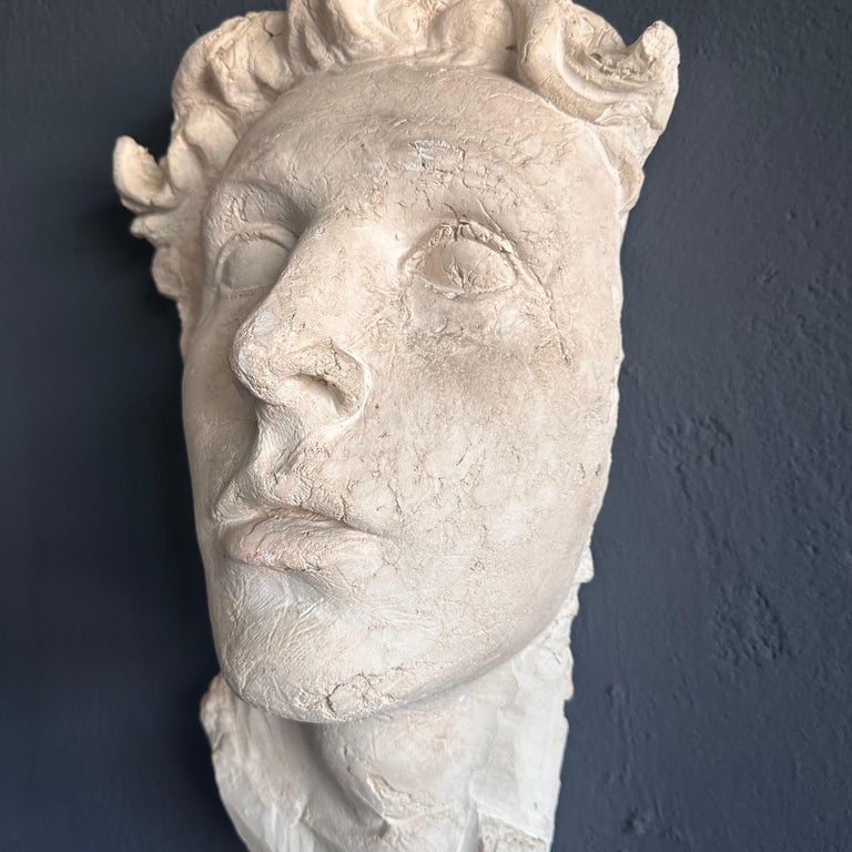 Stunning Decorative Roman Gypsum Face, 1970s Reproduction