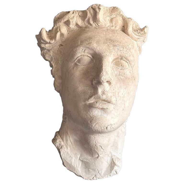 Stunning Decorative Roman Gypsum Face, 1970s Reproduction