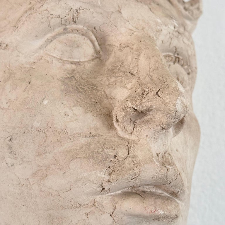 Stunning Decorative Roman Gypsum Face, 1970s Reproduction