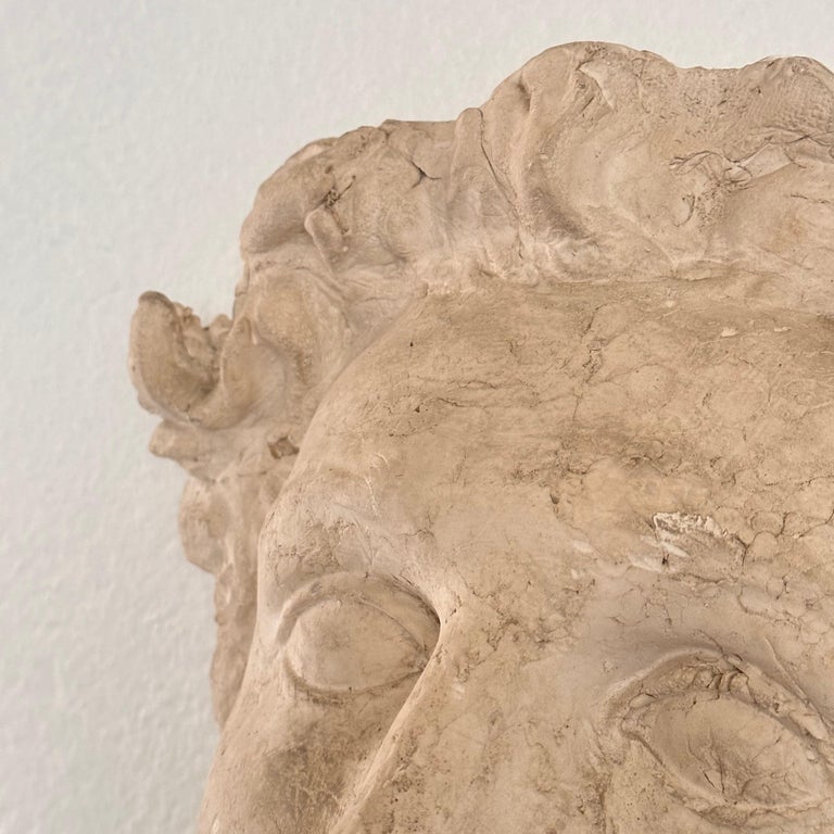 Stunning Decorative Roman Gypsum Face, 1970s Reproduction
