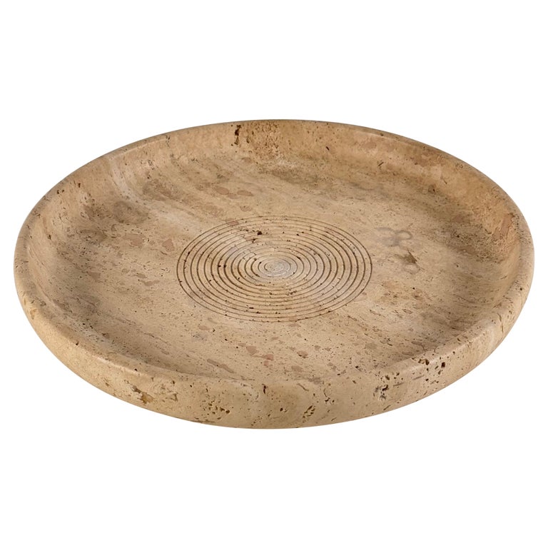 Travertine Centerpiece by Pier Alessandro Giusti & Di Rosa for Up & Up, 1970s